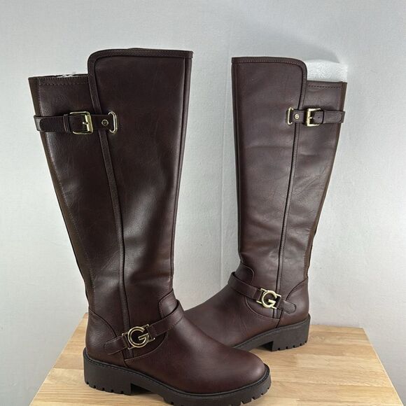 GBG Los Angeles Silene Regular Calf Heeled Riding Boot- Dark Brown- Size 9M- NIB - Picture 5 of 10
